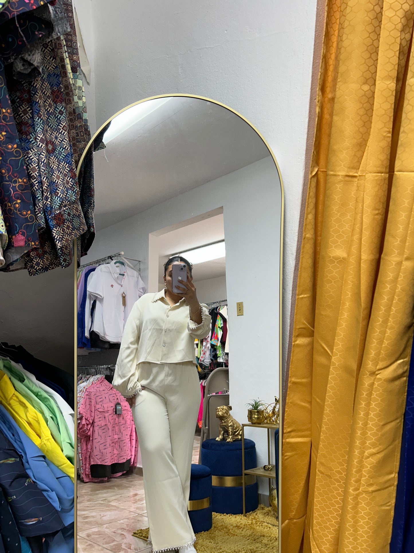 CREAM PEARL DETAIL SET