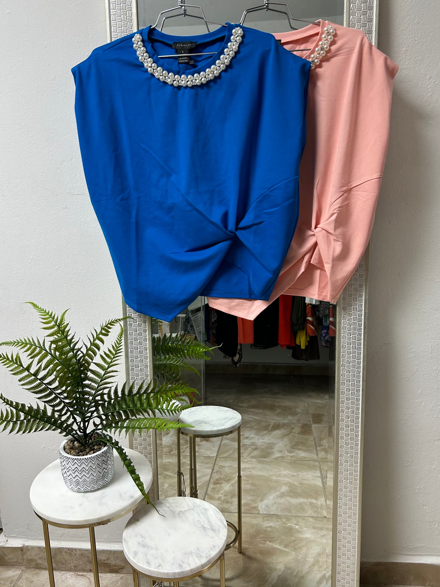 Gracia oversized pearl top