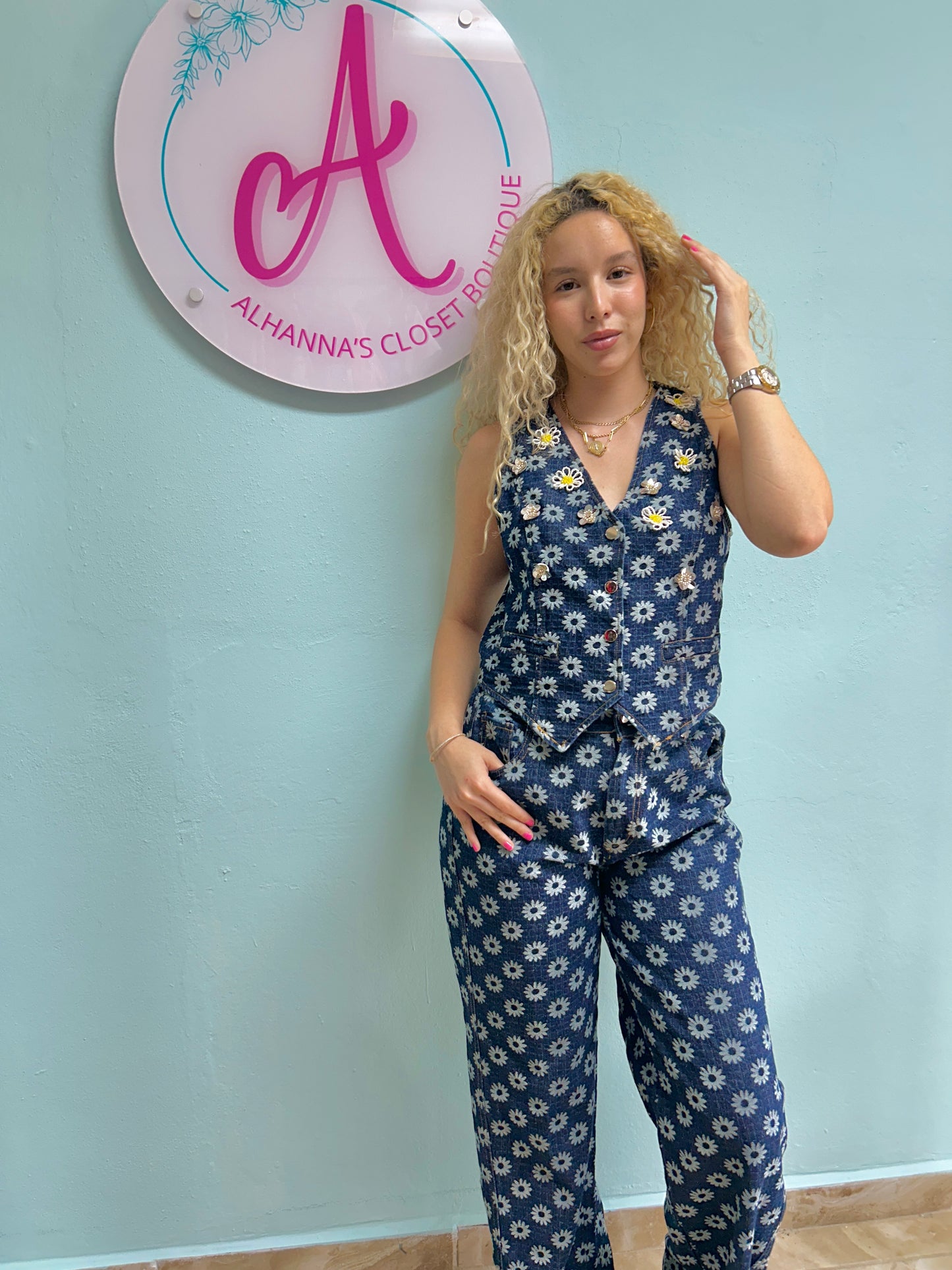 Denim Daisy Set