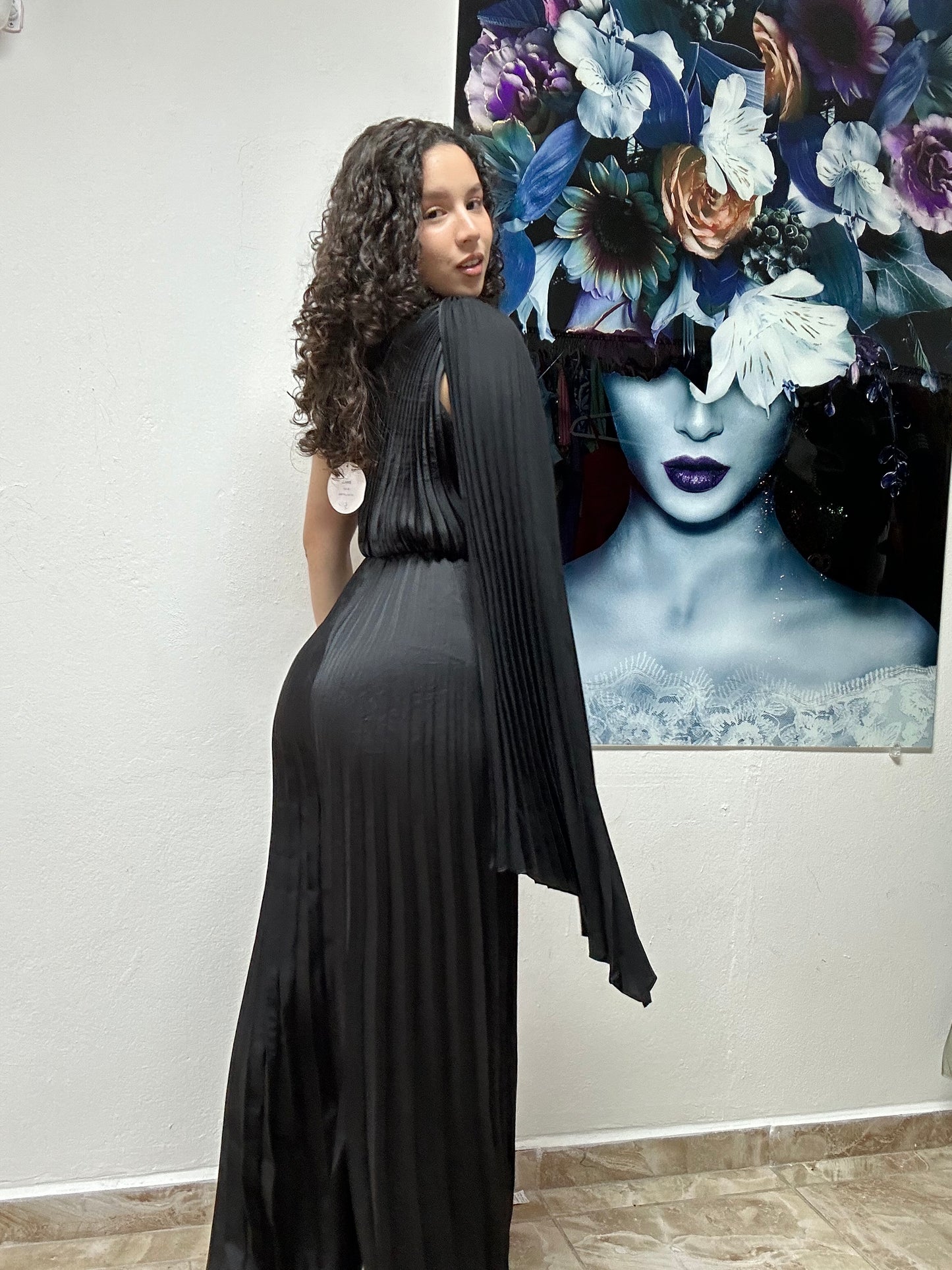 Black Satin Jumpsuit