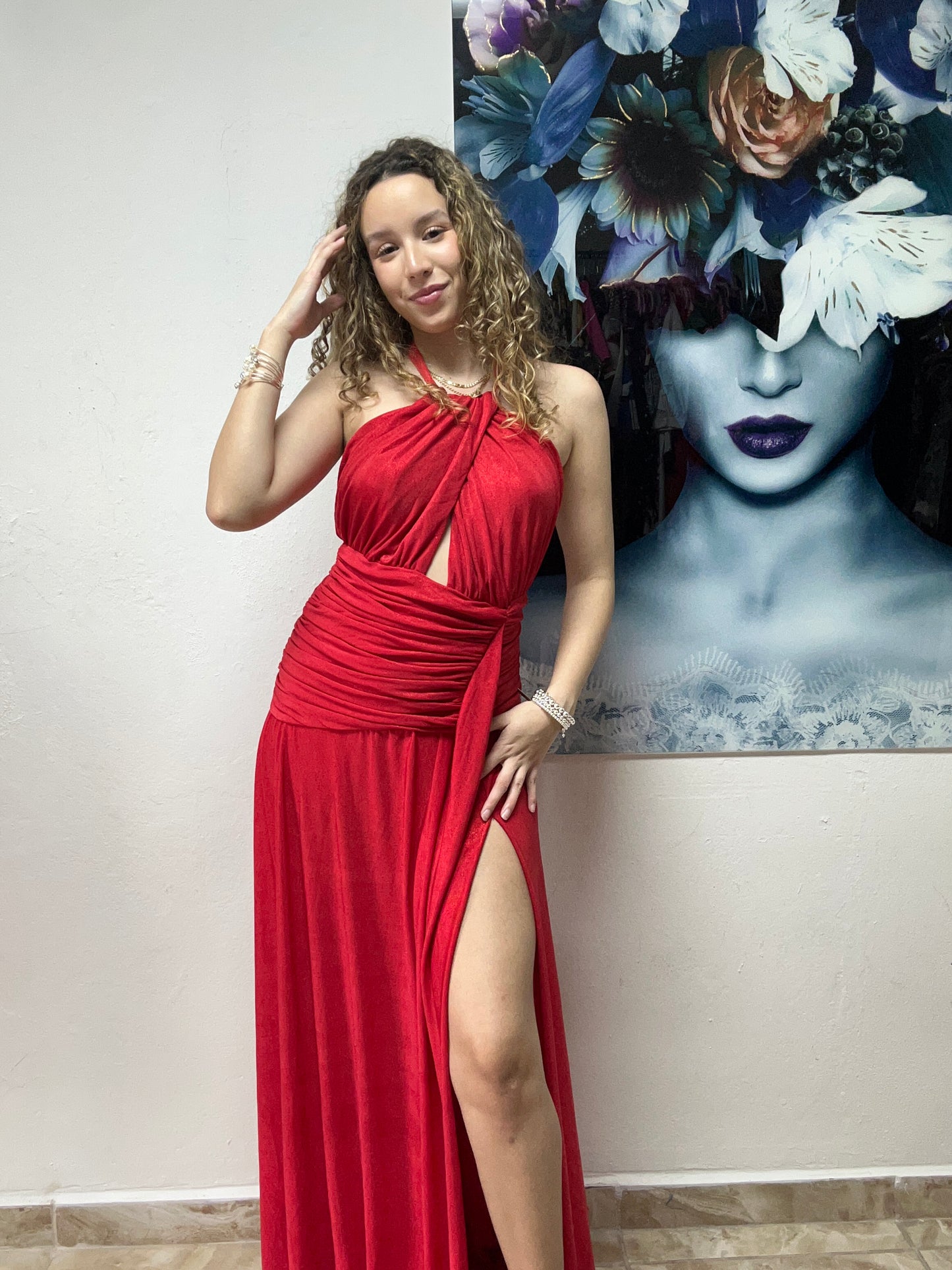RED MAXI DRESS