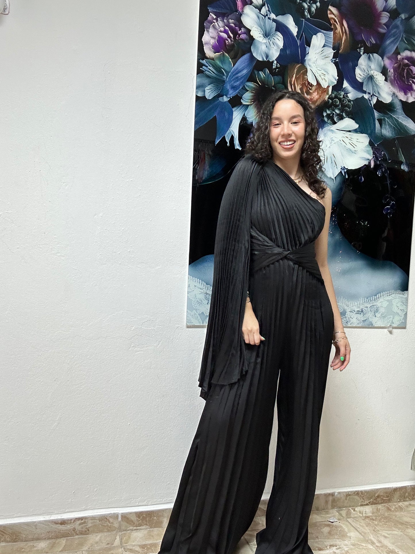 Black Satin Jumpsuit