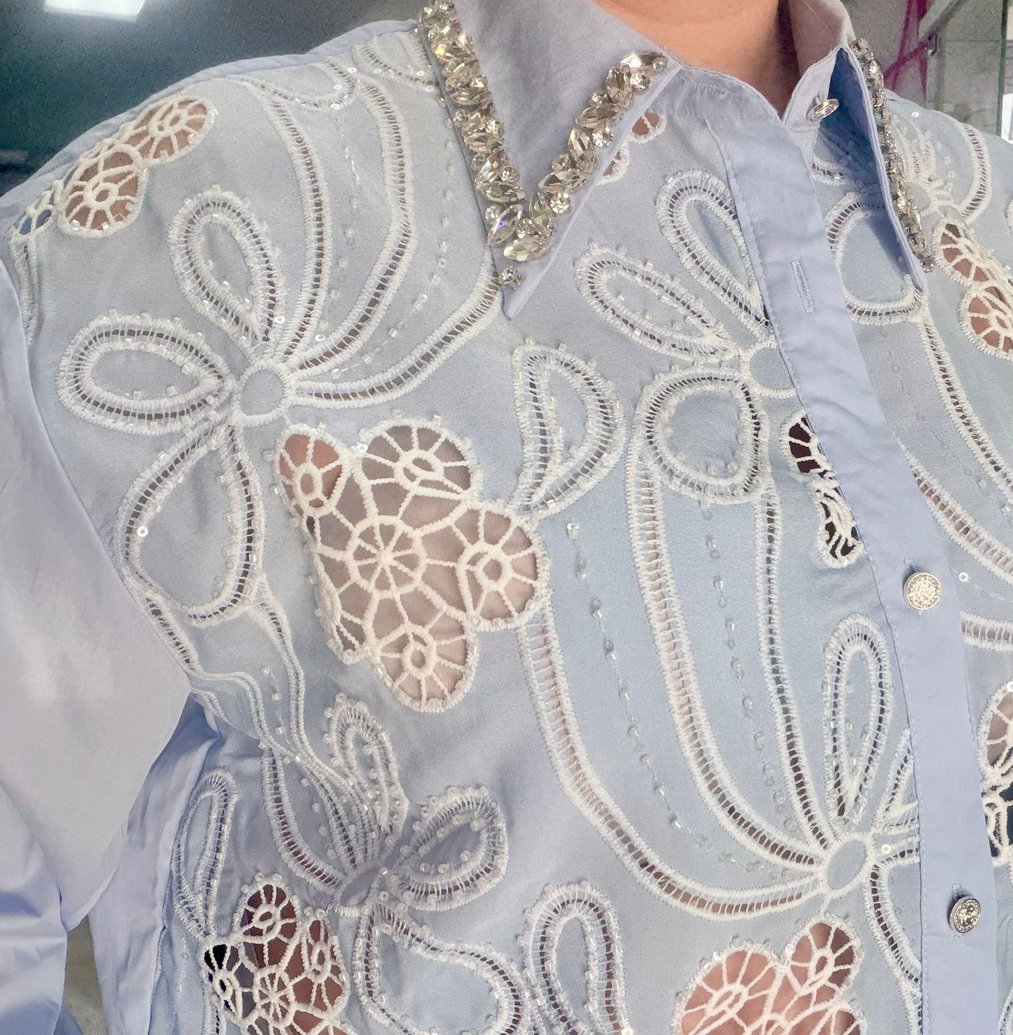 Blue Long Blouse
