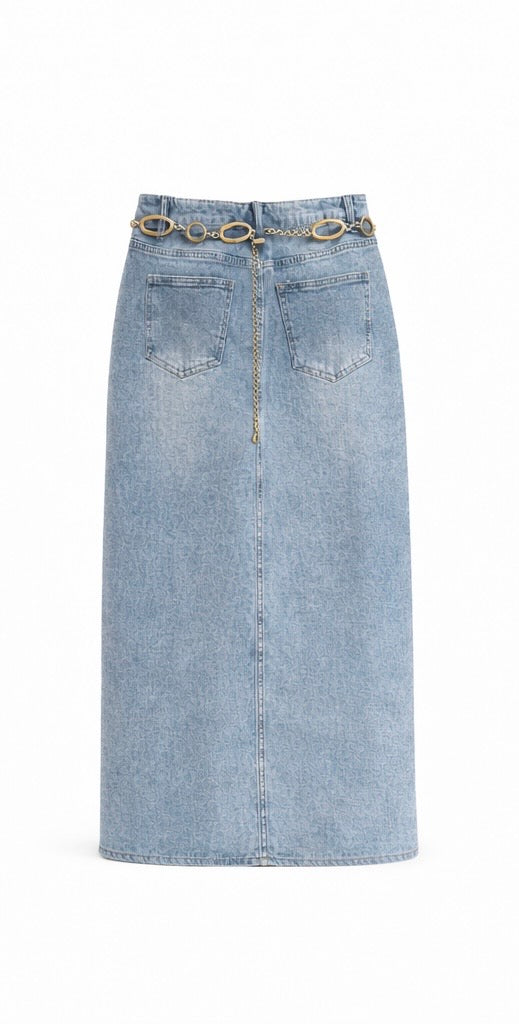 Gracia denim skirt light blue