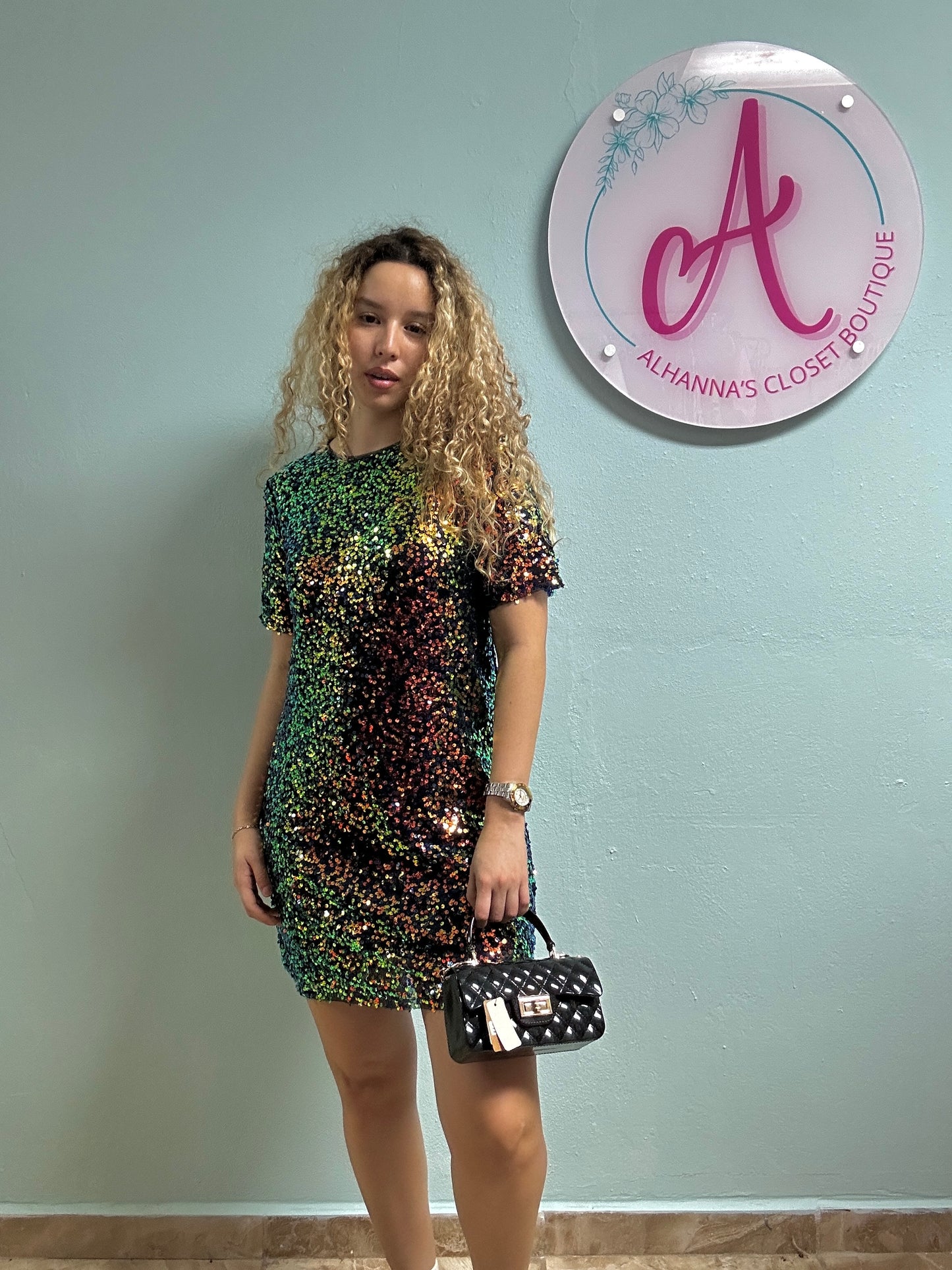 Shimmer Short Dress
