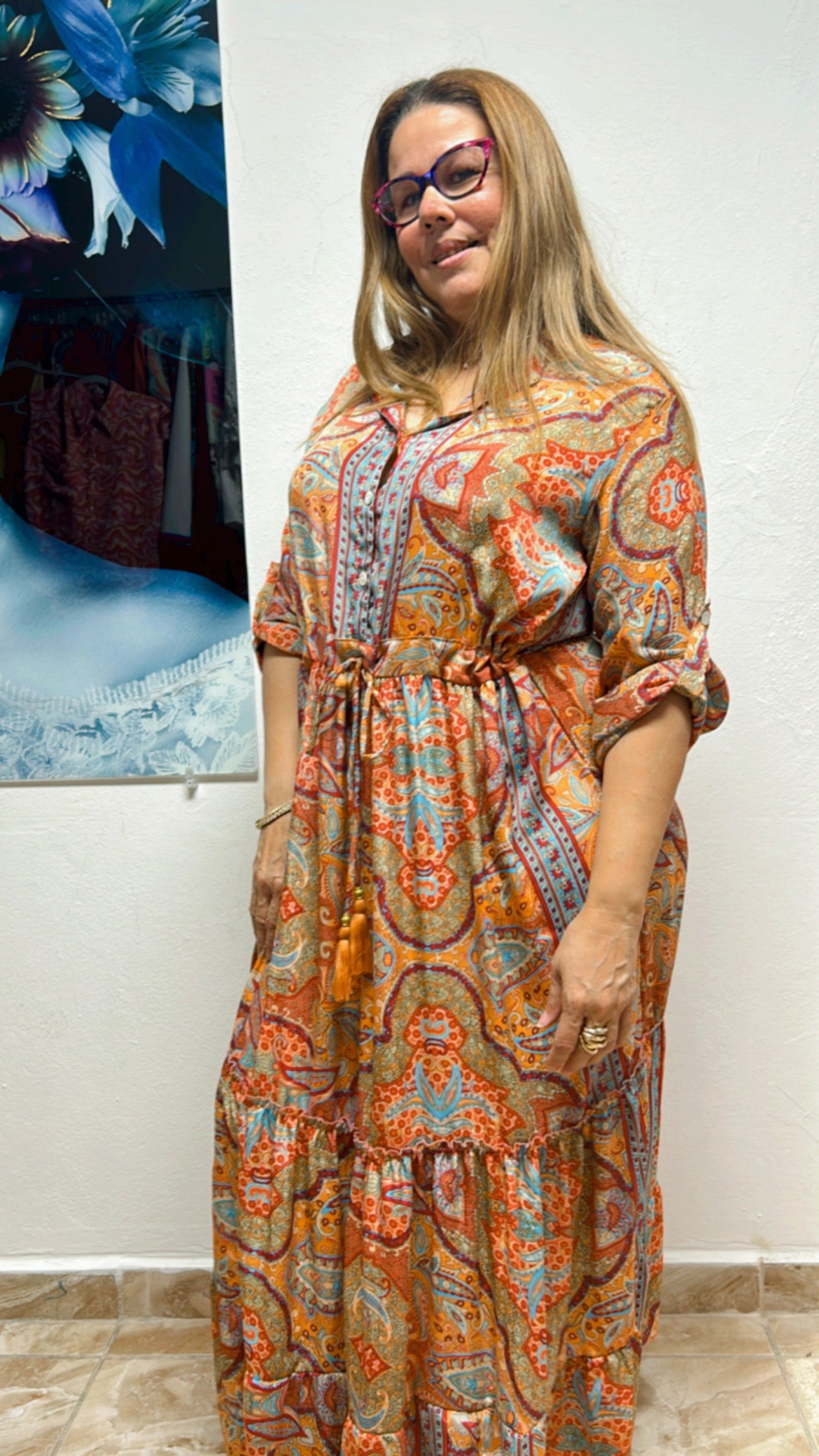 Maxi dress red/ orange