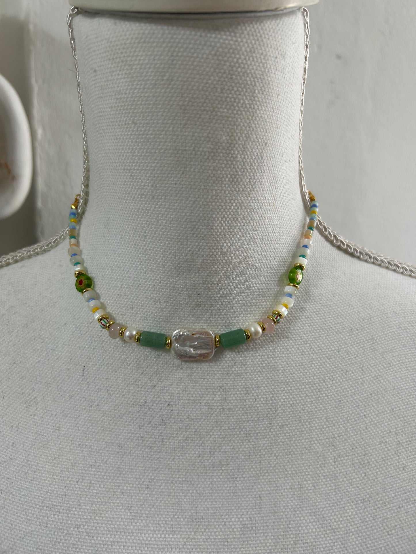 Lále Green Beaded Necklace