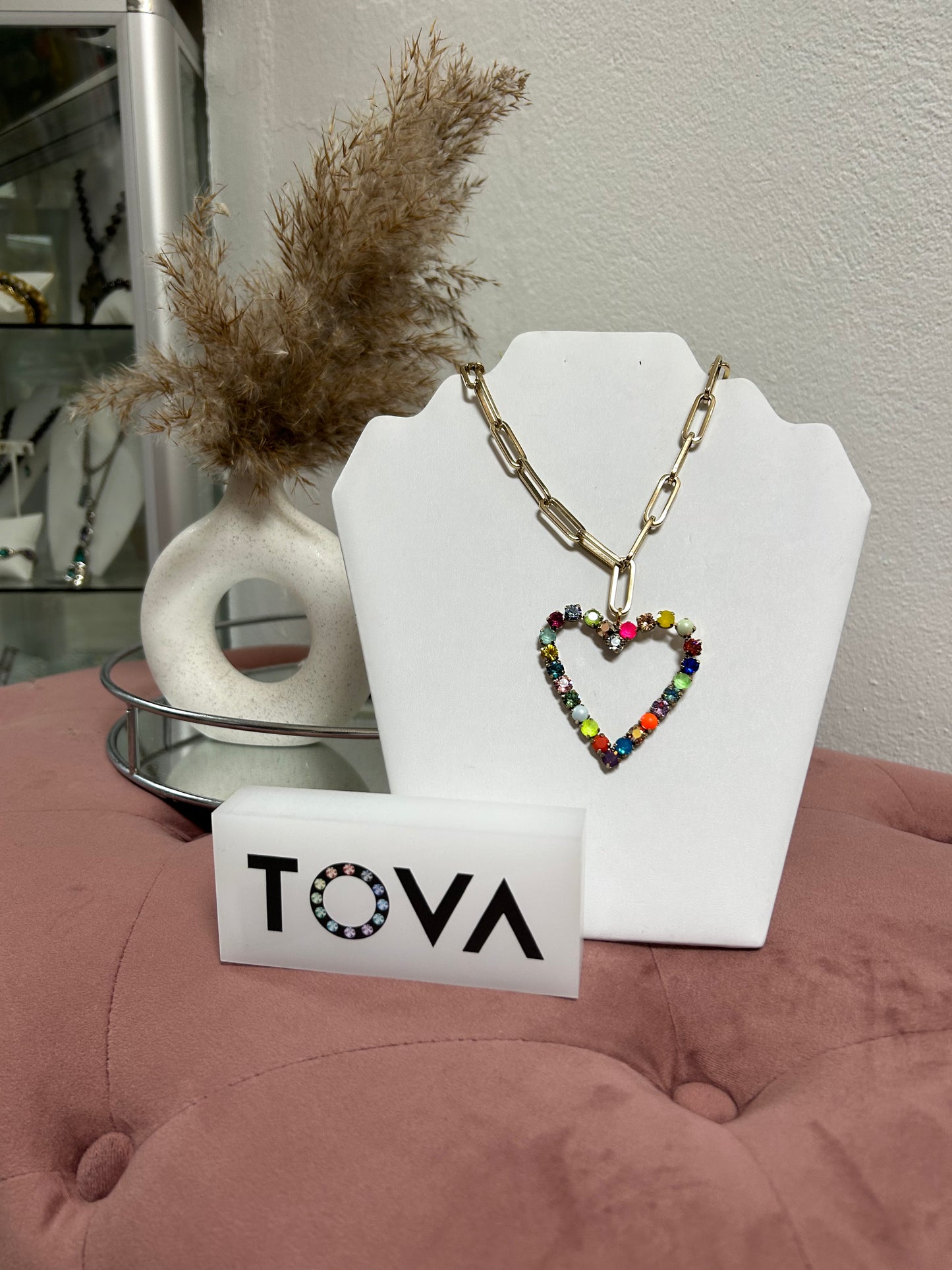 TOVA HEART SWAROVSKI CRYSTAL NECKLACE