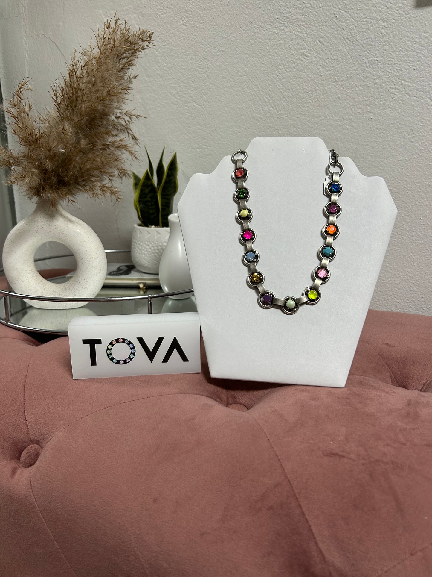 TOVA SILVER SWAROVSKI CRYSTAL NECKLACE