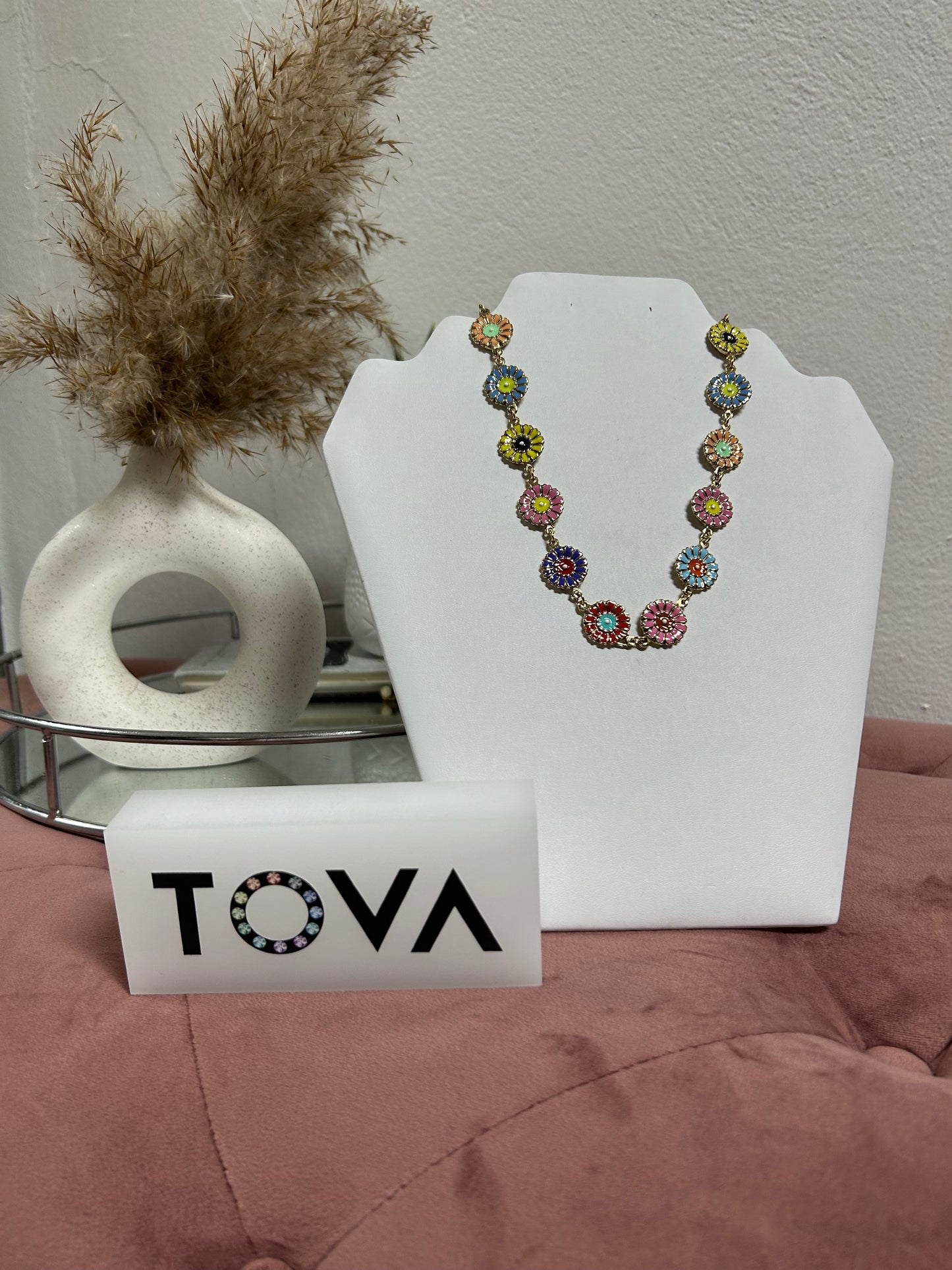 TOVA MULTICOLOR FLOWER NECKLACE