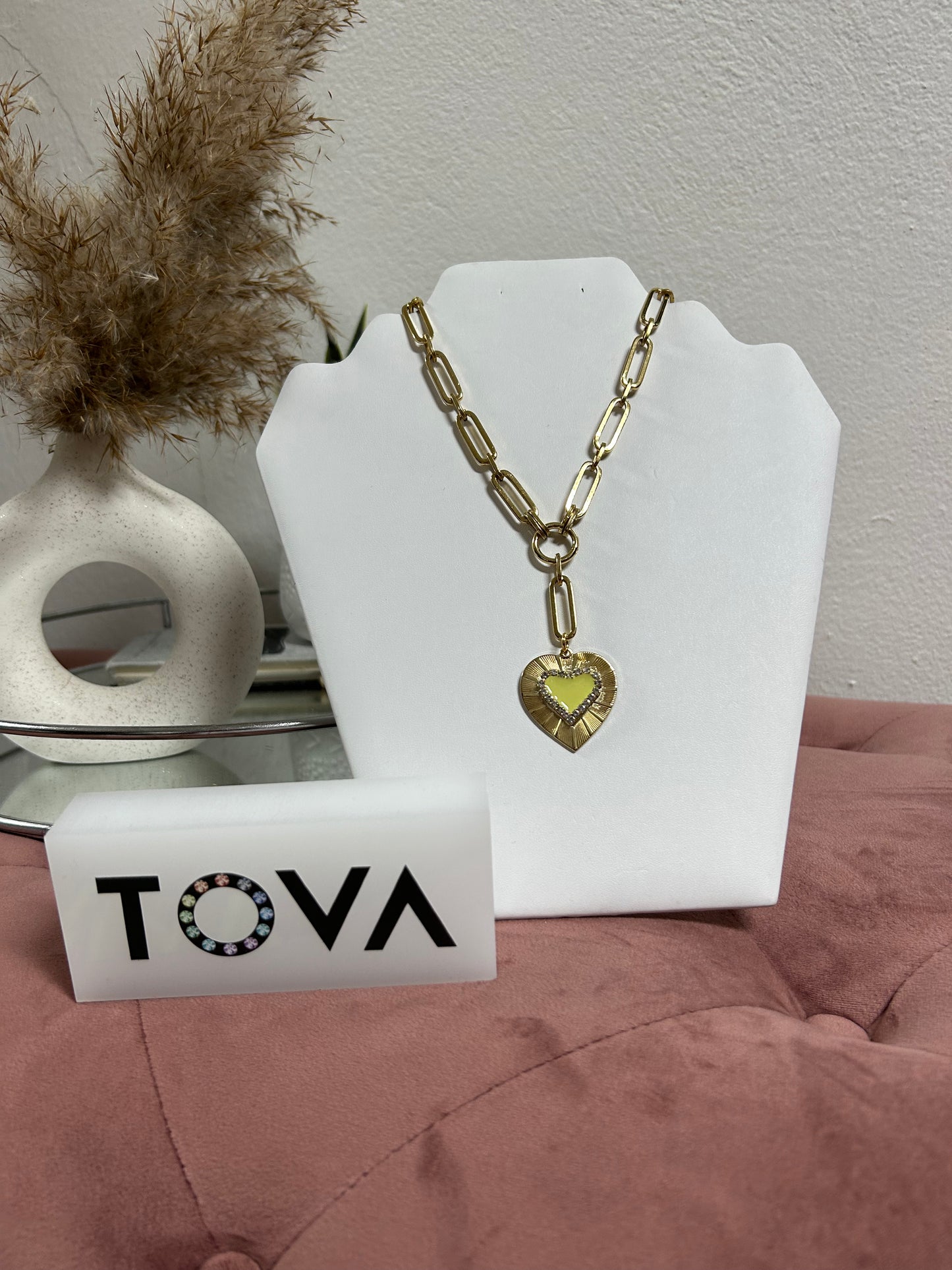 TOVA HEART PAPERCLIP NECKLACE