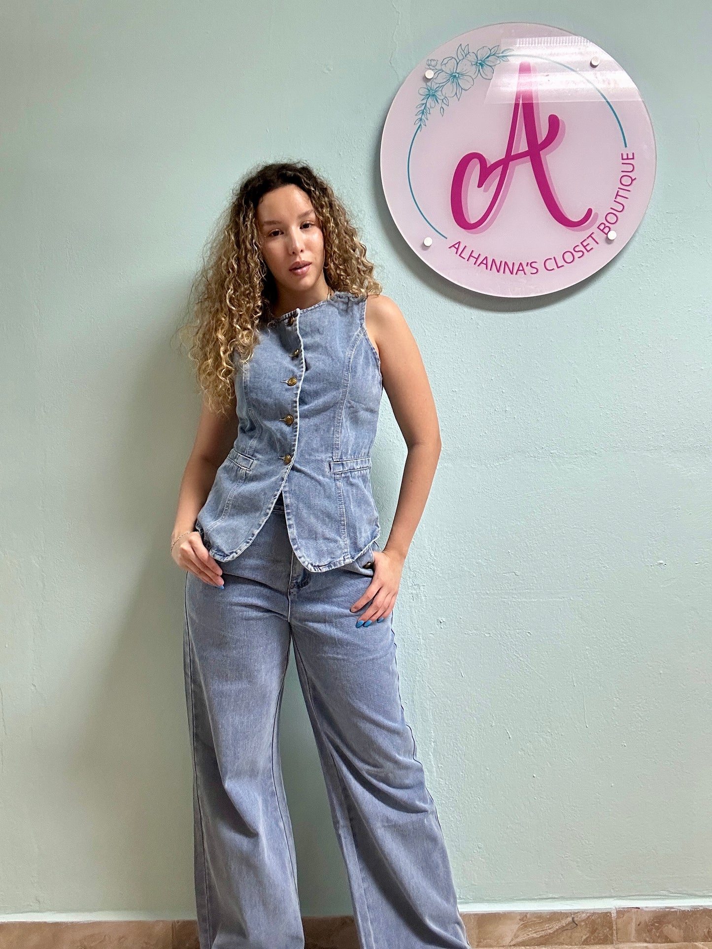 Denim Vest Set