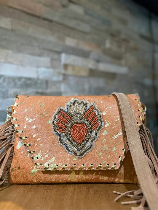 Rebel Bag with tassels and leather shoulder