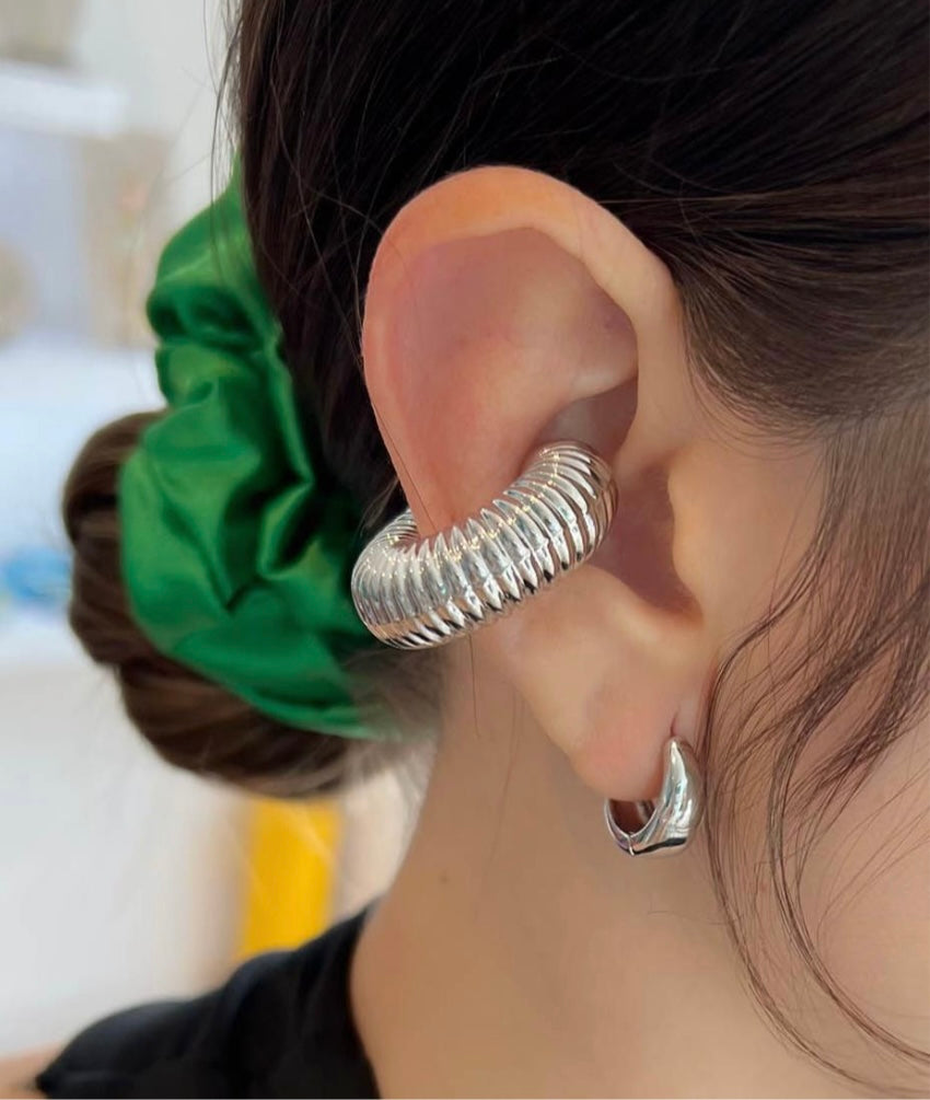 CHUNKY EARCUFFS SILVER