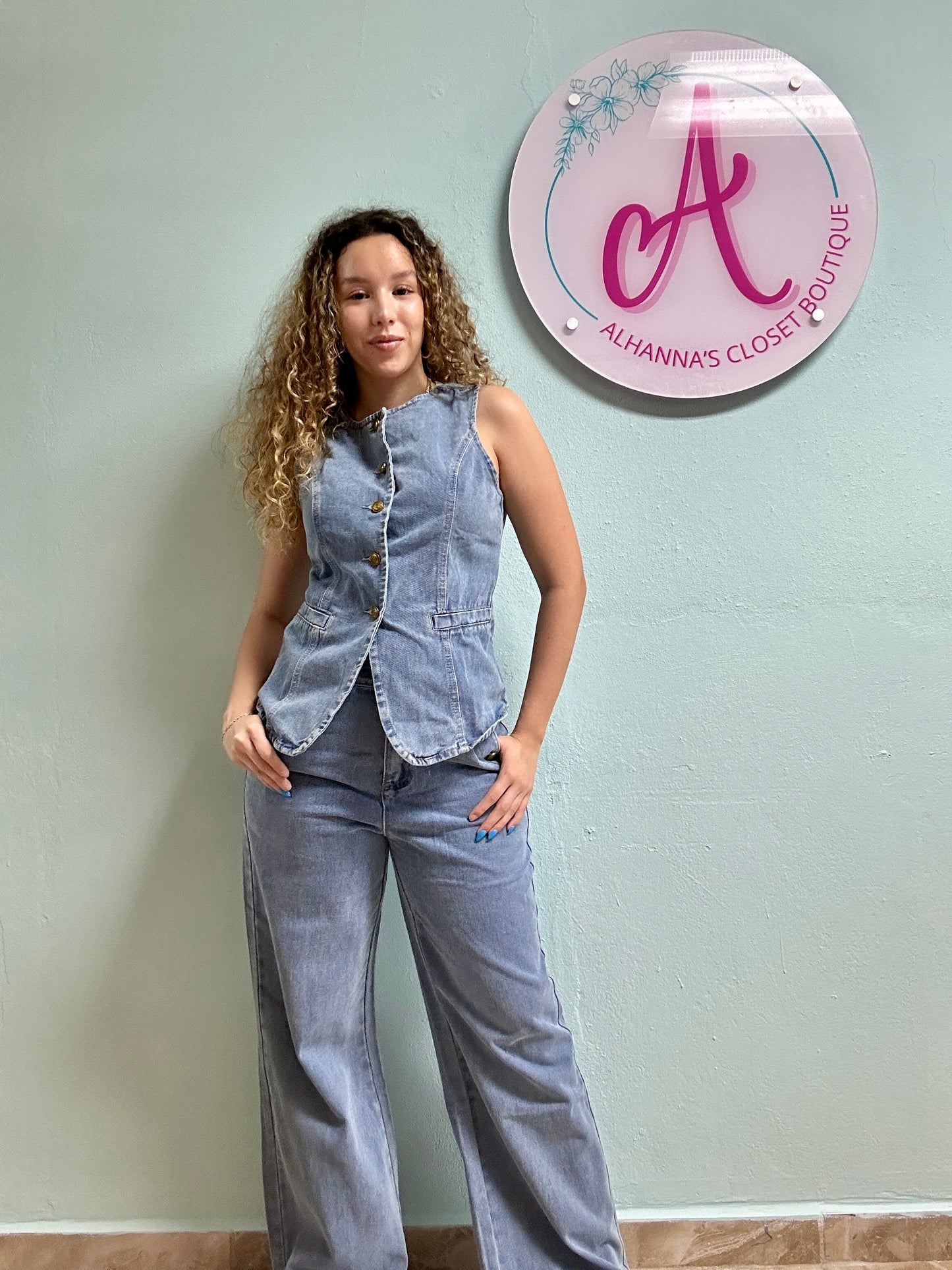 Denim Vest Set
