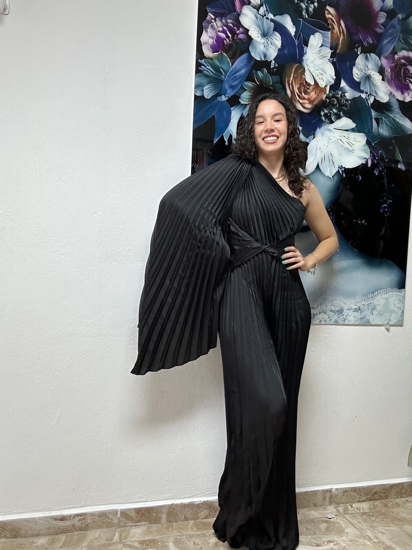 Black Satin Jumpsuit