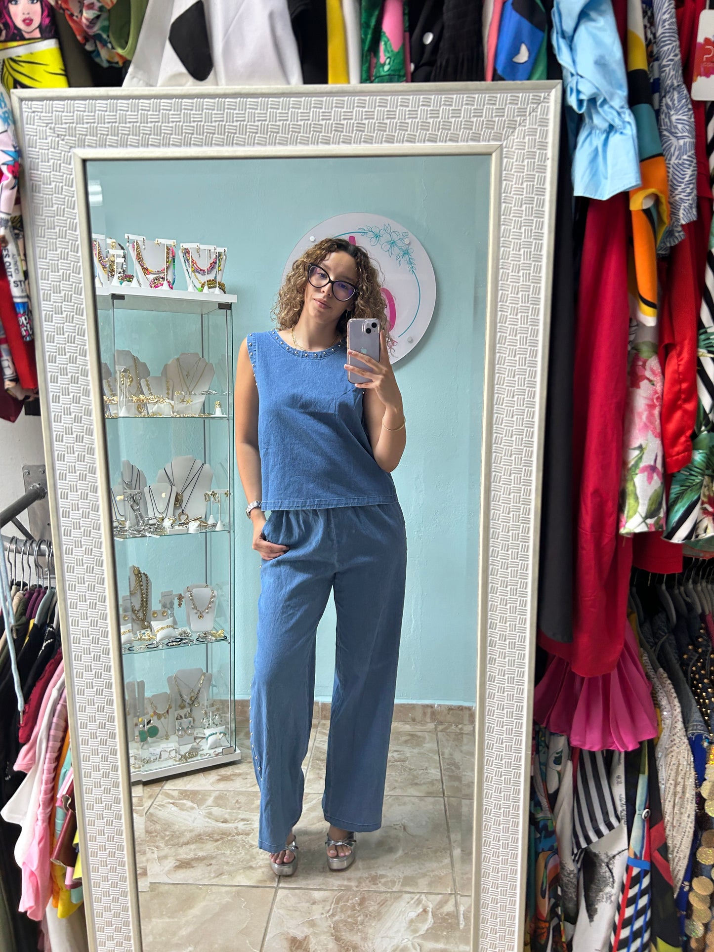 Denim baby set
