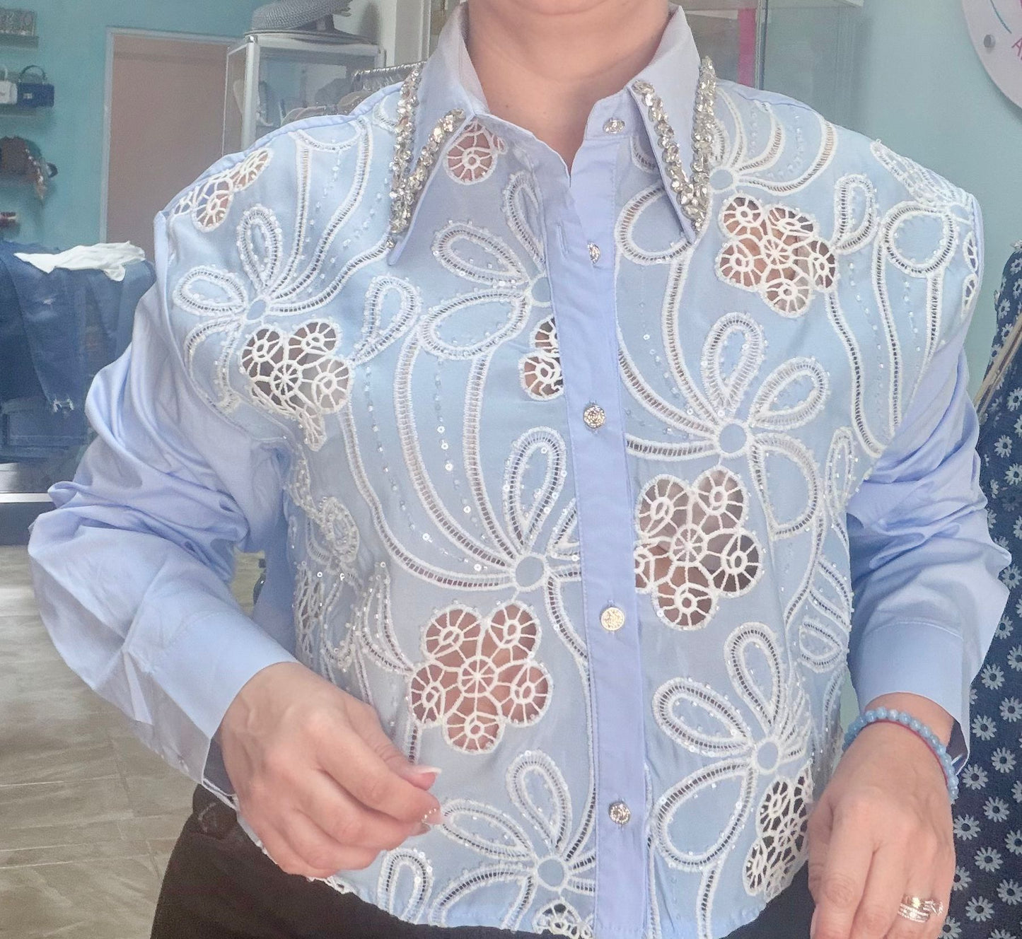 Blue Long Blouse