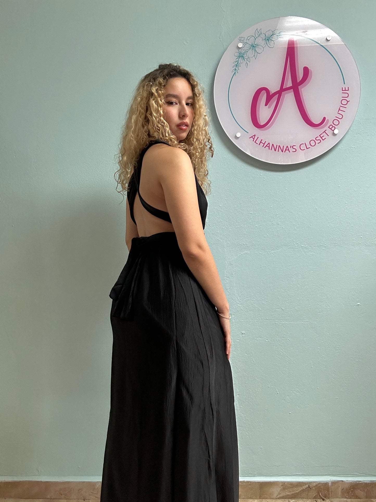 Black wraparound dress