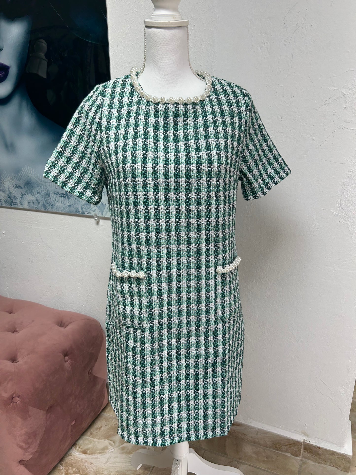 GREEN PEARL DRESS