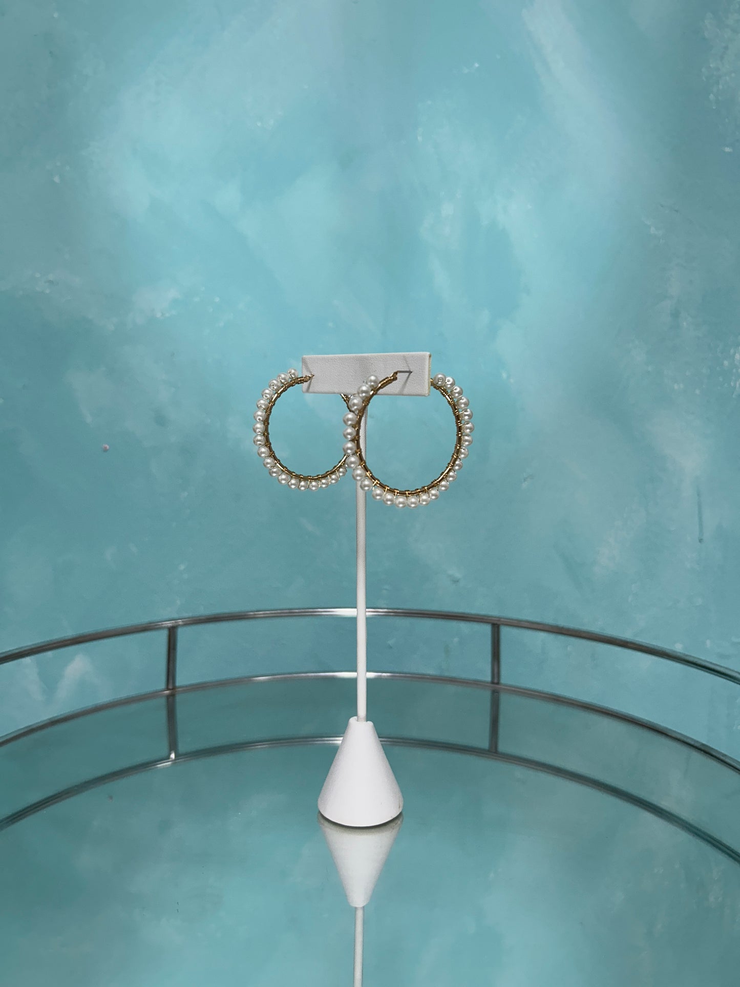 Pearl white hoops