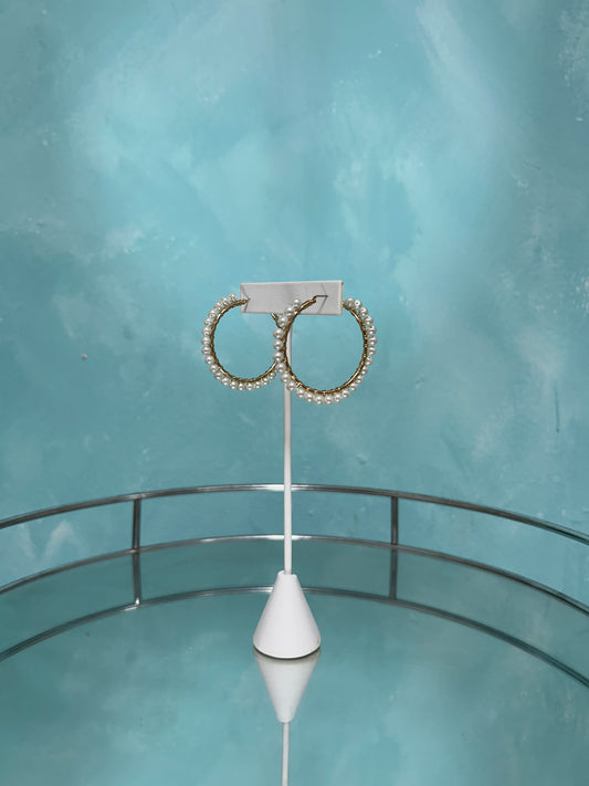 Pearl white hoops
