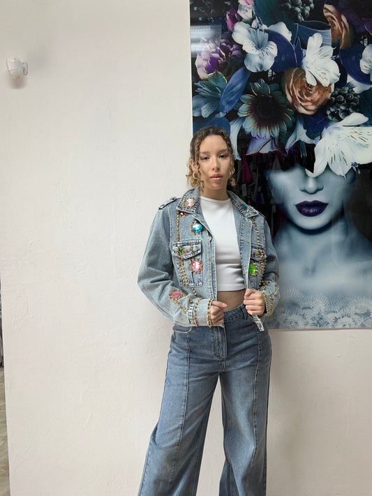 RHINESTONE JEAN JACKET