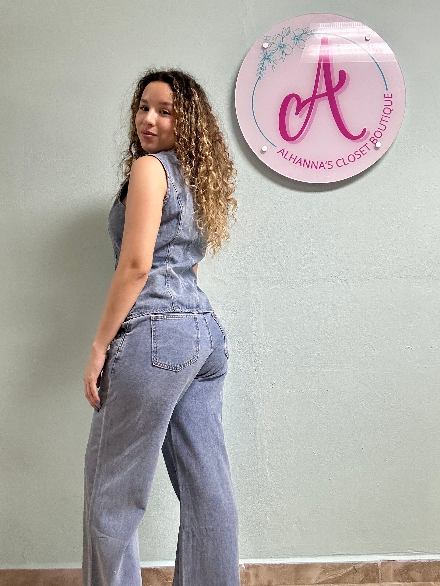 Denim Vest Set