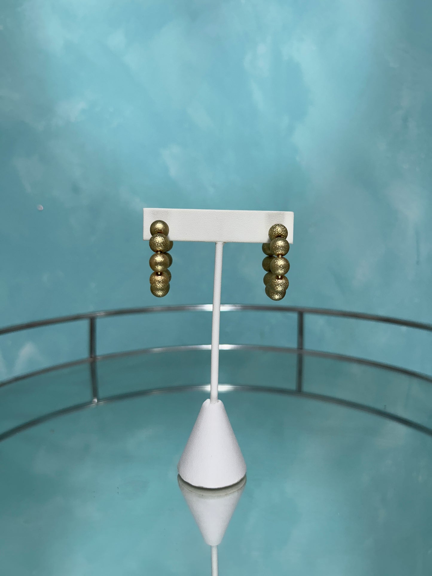 Gold sphere hoops