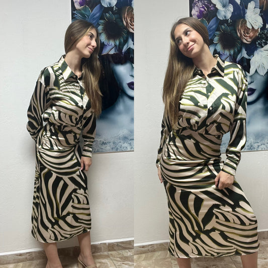 GRACIA OLIVE SKIRT SET