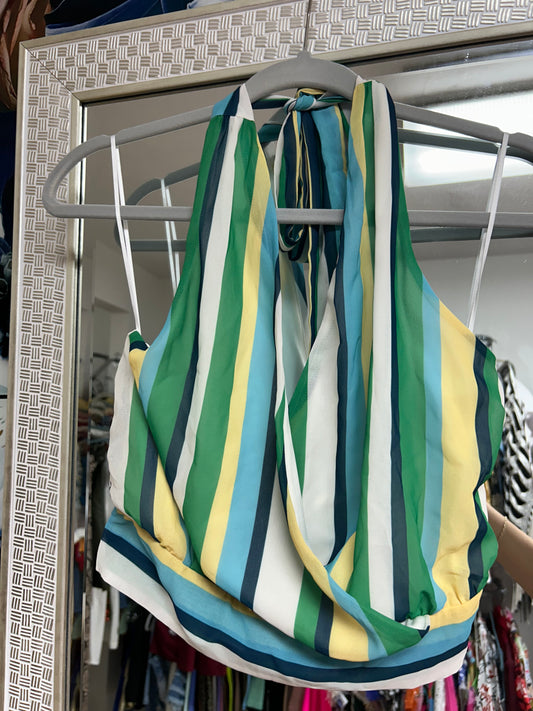Green striped top