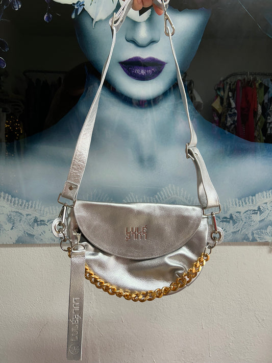 LULÉ SILVER REPTILIA BAG