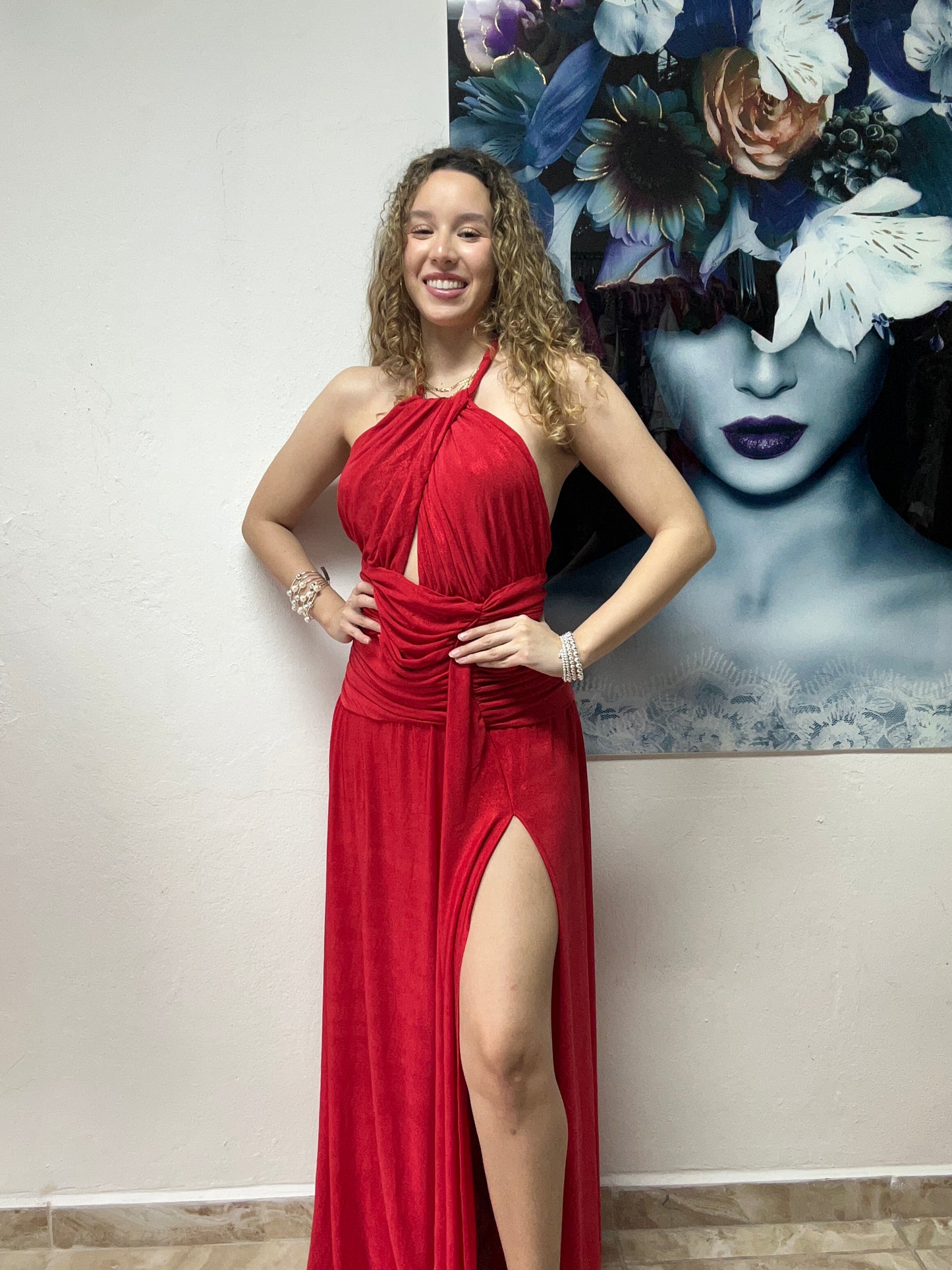 RED MAXI DRESS