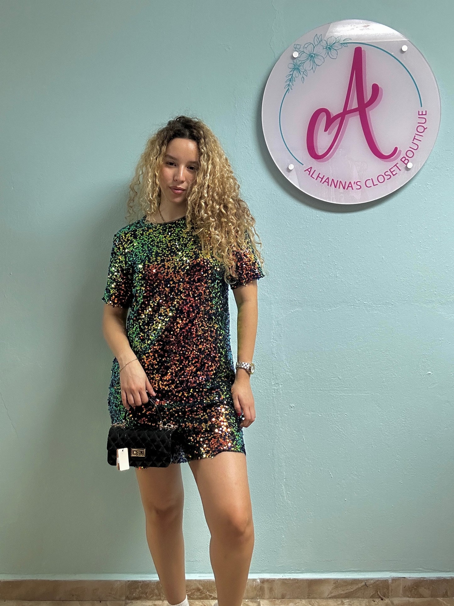 Shimmer Short Dress