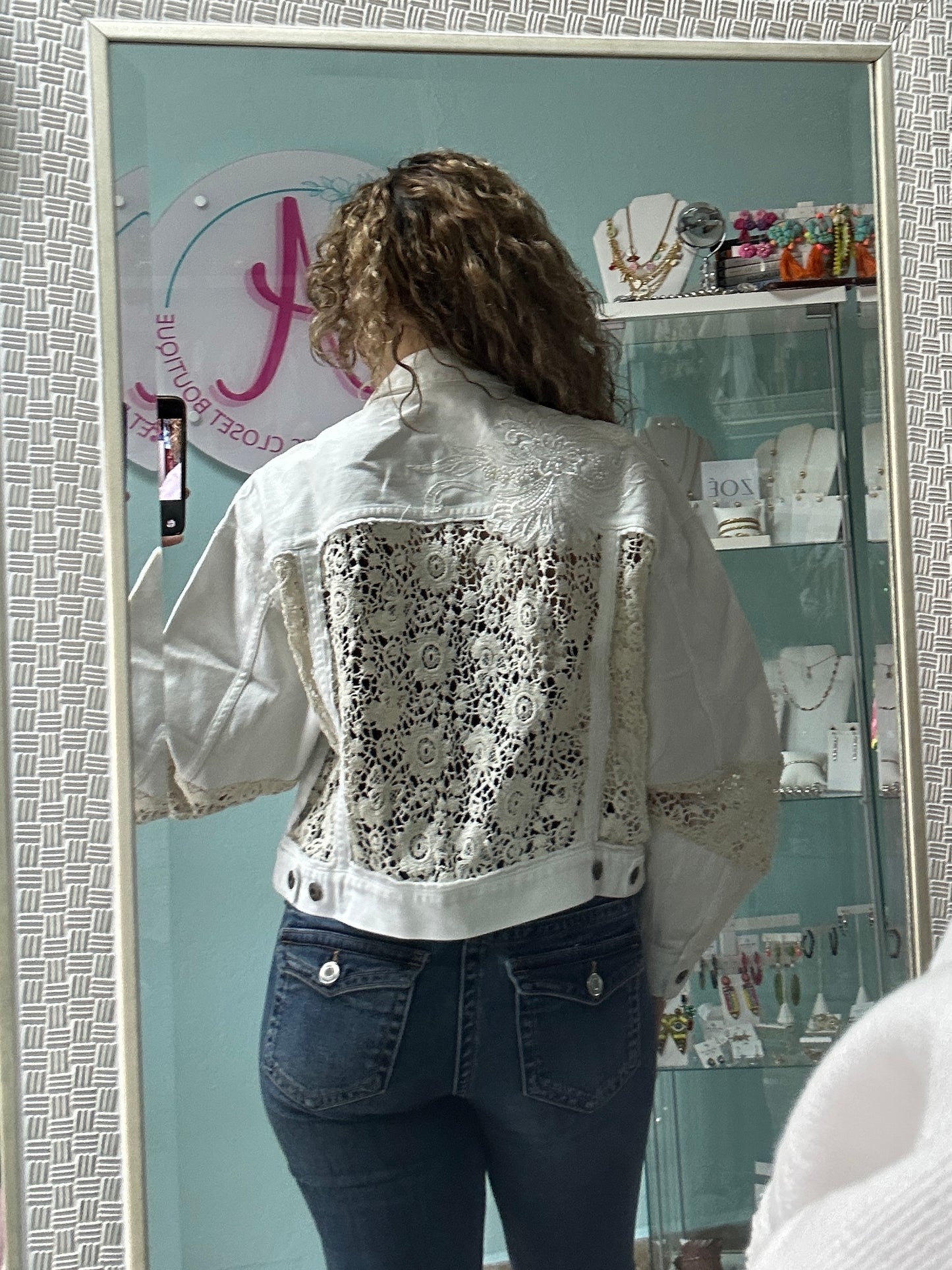 White denim jacket
