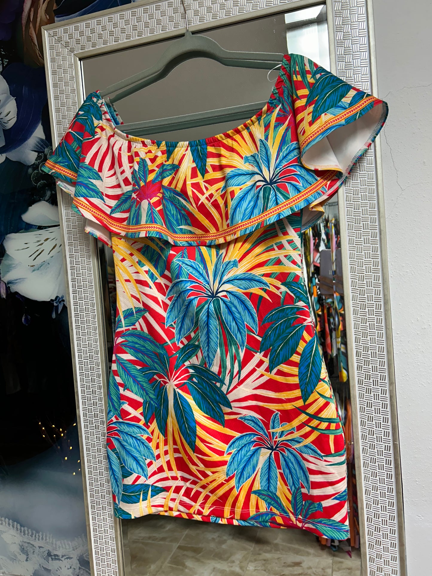 Palm print dress
