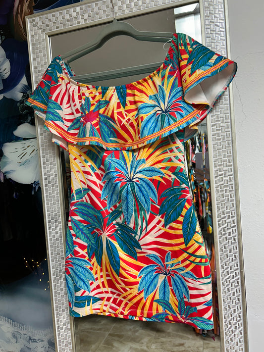 Palm print dress
