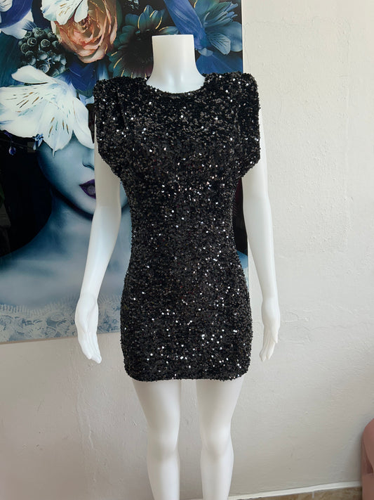 Sequin black short dress