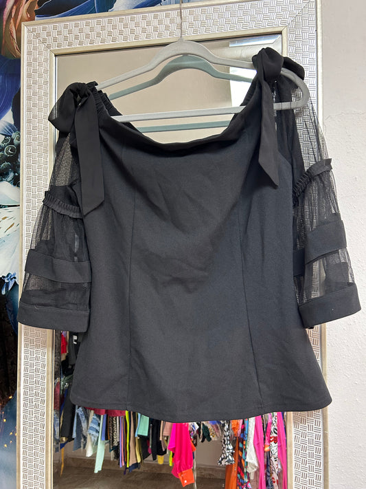 Off shoulder black top