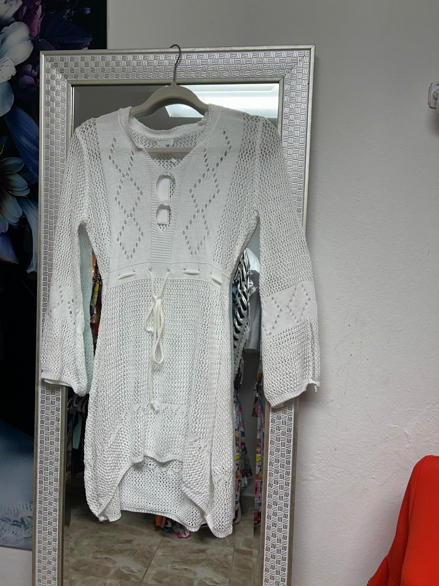 White swimsuit coverup