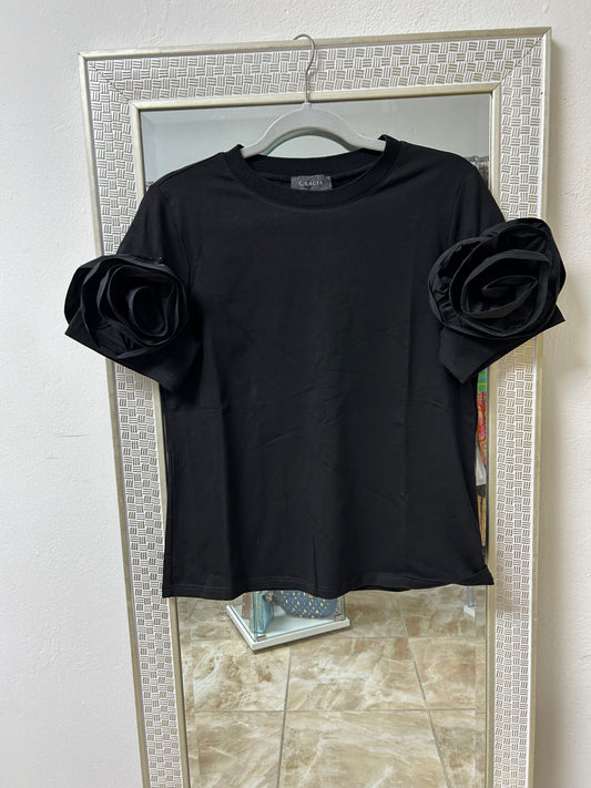 Black flower top