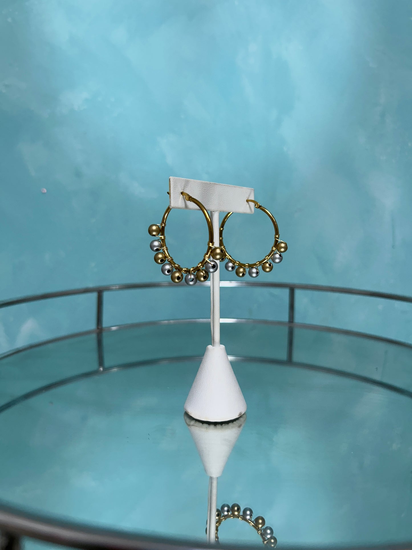 Gold & Silver bead hoops
