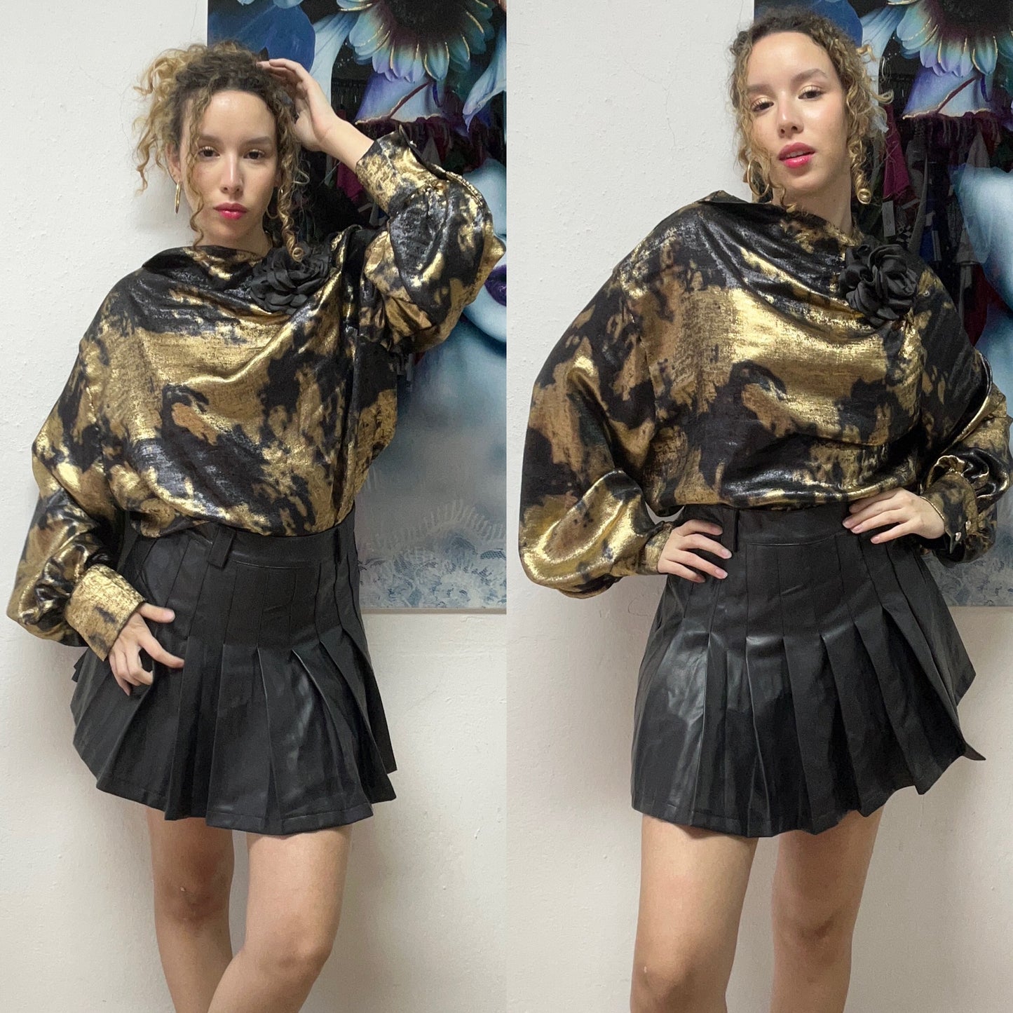 Black leather skirt