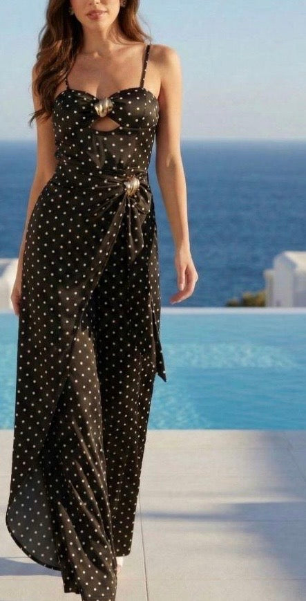 Dots Jumpsuit- Black