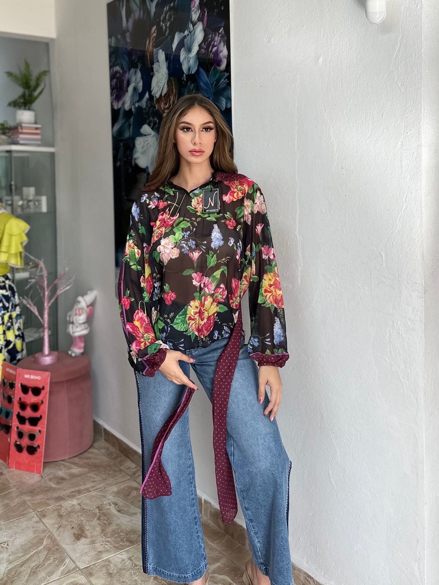 NANCY FLOWER BLOUSE