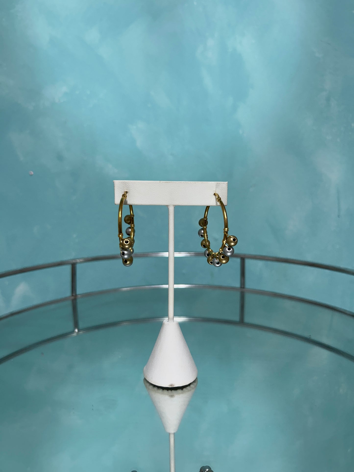 Gold & Silver bead hoops