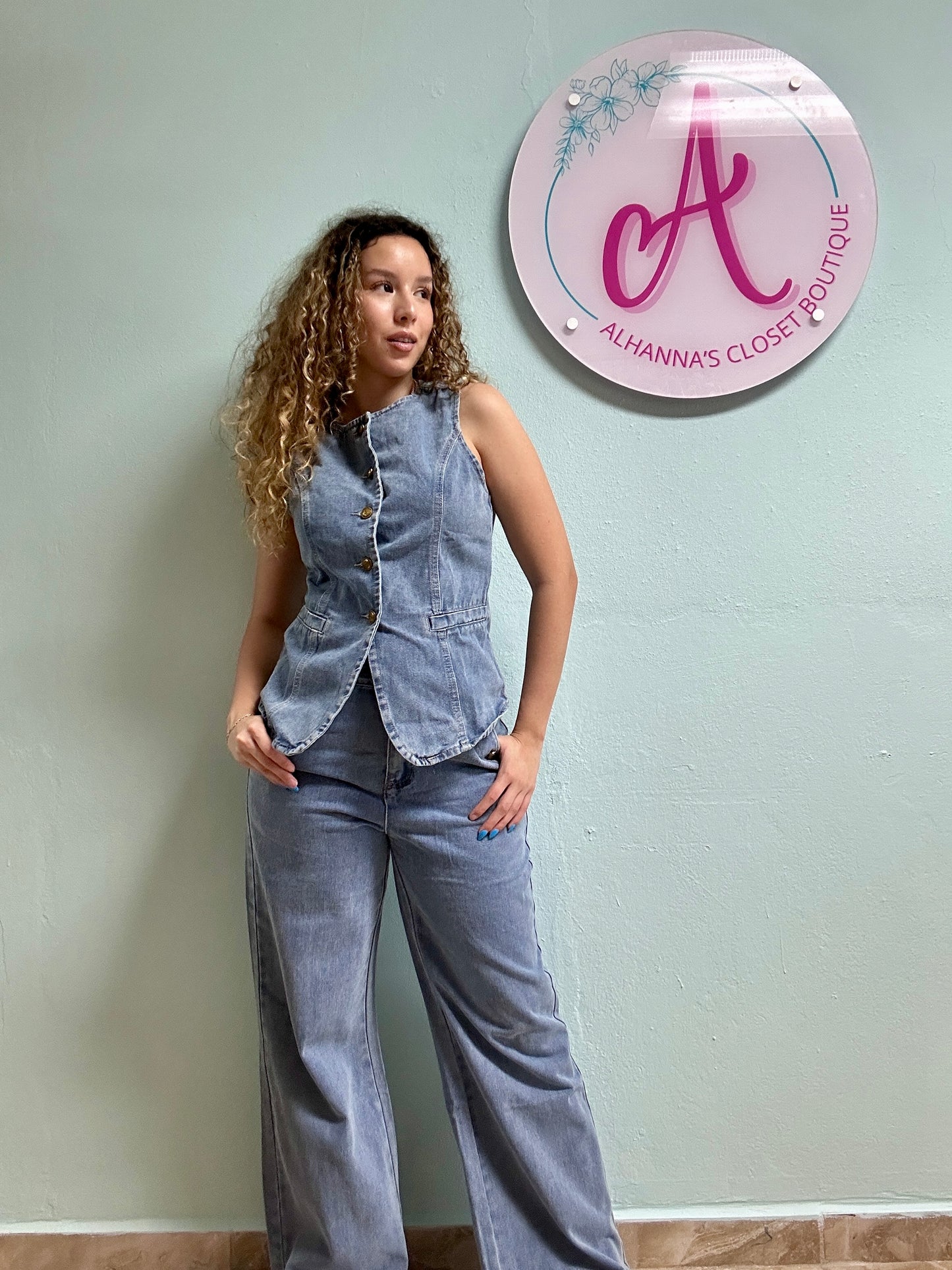 Denim Vest Set