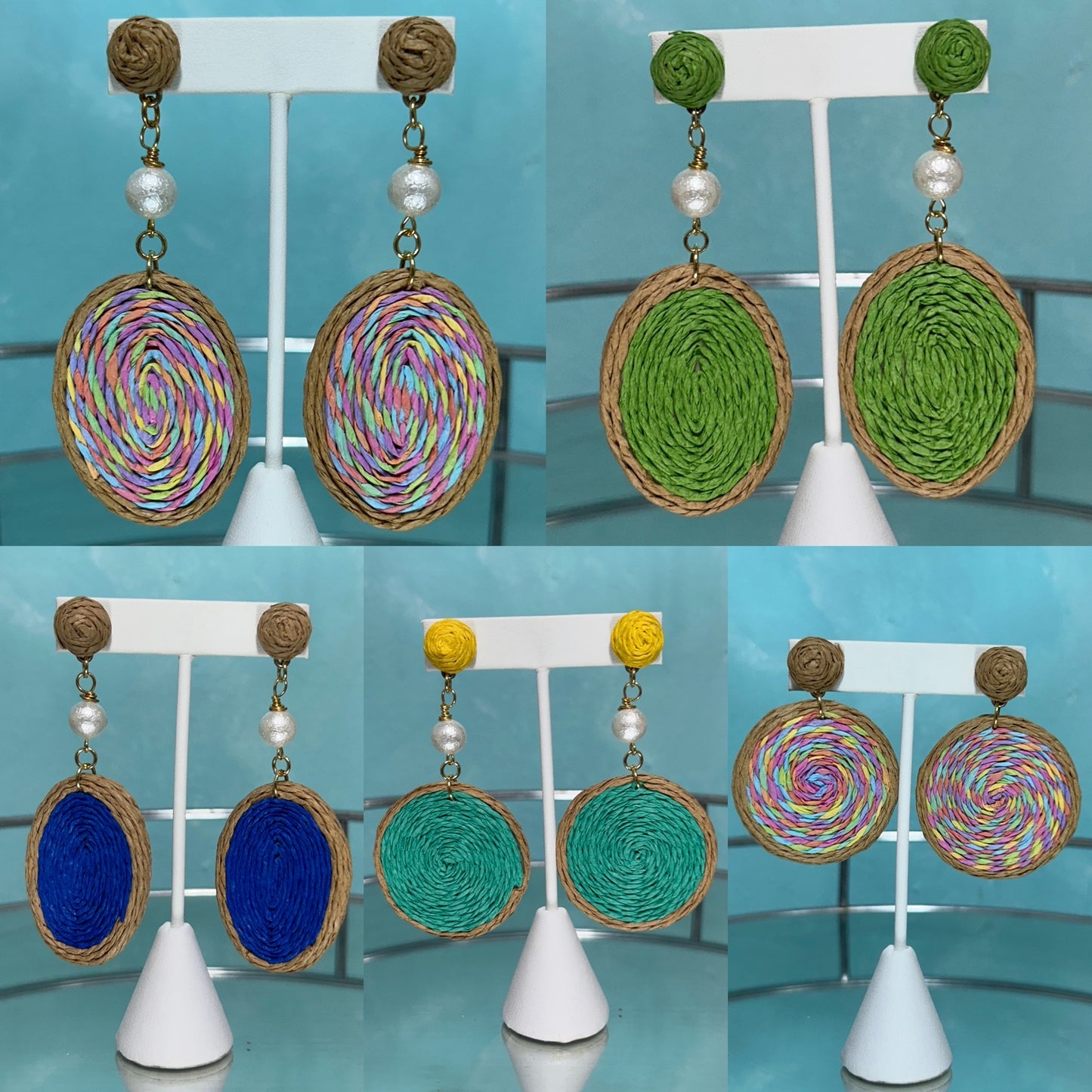 Yarn-like earrings