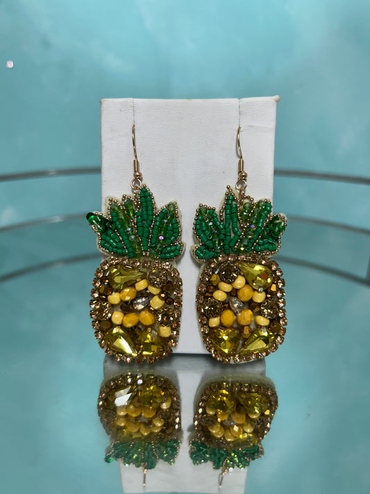 Beaded pineapple earrings