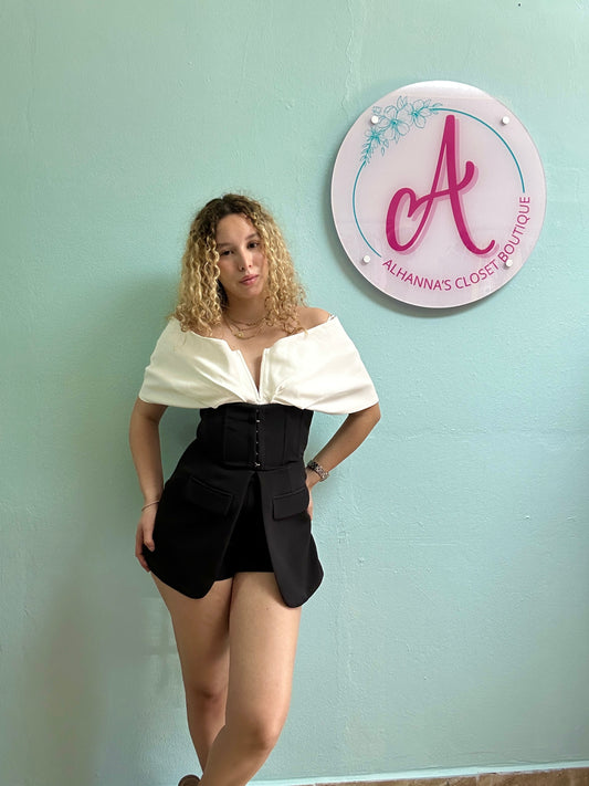 Black and white romper